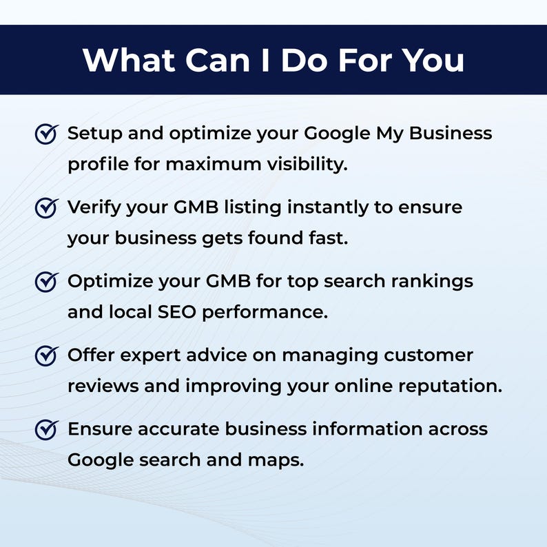 Google My Business Setup Optimization What Can I Do For You
