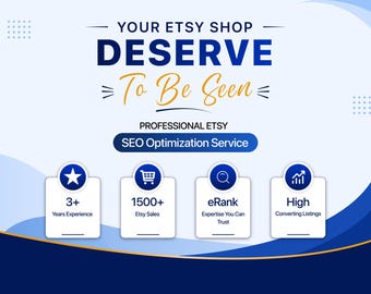 Etsy SEO Service | Listing Optimization | eRank Keyword Research | Shop Growth