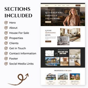 Real Estate Website Template Section Included
