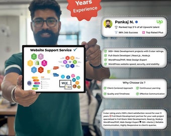 Servicio de desarrollo web full stack: experto en WordPress, React.js y Node.js