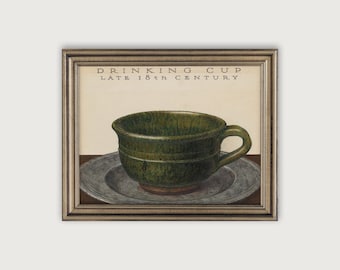 Country Kitchen Print, Vintage Painting, Rustic Kitchen Still Life Downloadable Art Print, Farmhouse Kitchen Decor