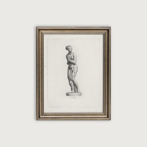 Antique Statue Printable Art, 18th Century Engraving Of Ancient Greek Sculpture, Vintage Greek Goddess Print, Venus Digital Download