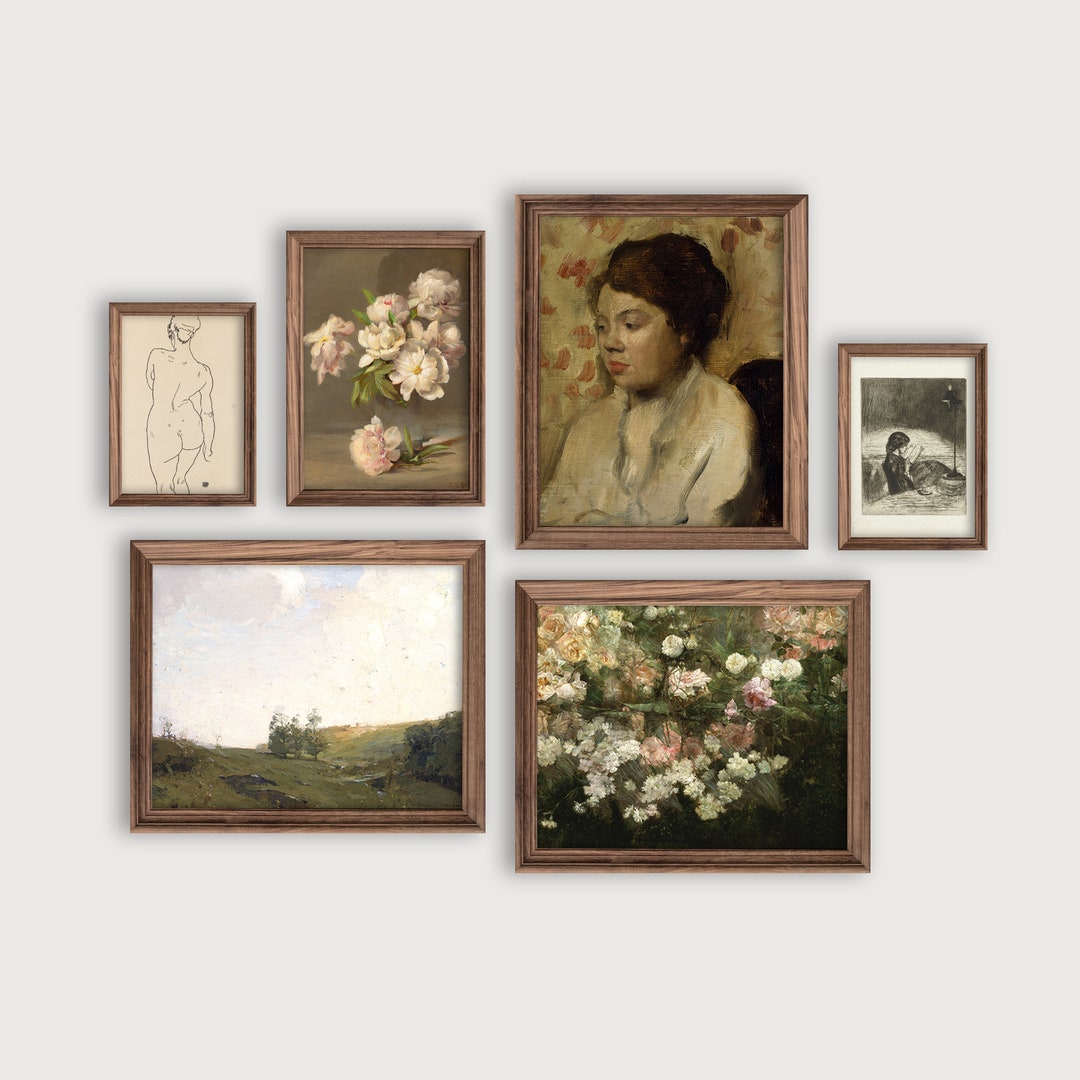 Printable Vintage Gallery Wall Art Set of 6, Neutral French Country ...