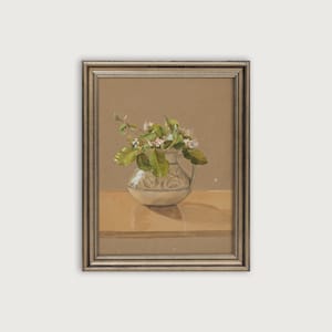 BLUMENSTILLLEBEN druckbare Kunst, Vintage Blumenstrauß Ölgemälde, antike herunterladbare Kunstdruck, Pastell Wanddekor, Frühlingsdekor