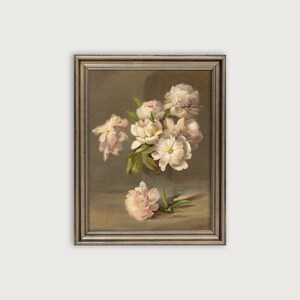 FLORAL STILL LIFE Printable Art, Vintage Flower Bouquet Oil Painting, Antique Downloadable Art Print, Coquette Room Decor
