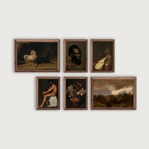 Dark Academia Decor, Set Of 6 Moody Printable Art, Goth Room Decor, Vintage Dark Wall Art, Antique Moody Gallery Wall Set