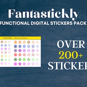 Puede incluir: Un paquete de pegatinas digitales con más de 200 pegatinas. Las pegatinas son de varios colores y formas, incluyendo estrellas, círculos y cuadrados. Las pegatinas son perfectas para agregar un toque de personalidad a tu agenda digital o diario.