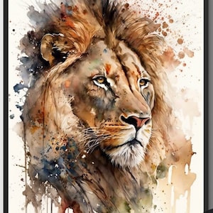 The Print Watercolor Painting Printable Wall Art Watercolors Paintings Watercolor Painted Digital Print Home Decor Leo Sign Digital Download