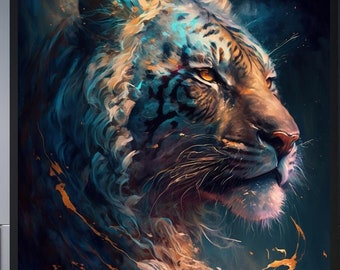 Tiger Art Arte digitale La stampa Tiger Download digitale Arte non rappresentativa Pittura astratta Regalo di compleanno Arte astratta Wall Art