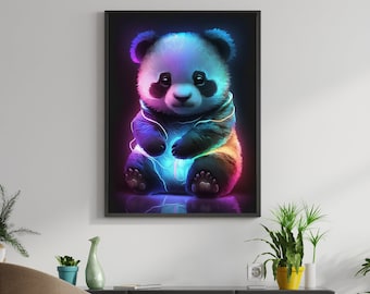 Digital Prints, Cute Baby Panda, Digital download, Printable Wall Art Gift, Home Decor, Digit Art, Digitable Art, Home Wall Decoration Gift