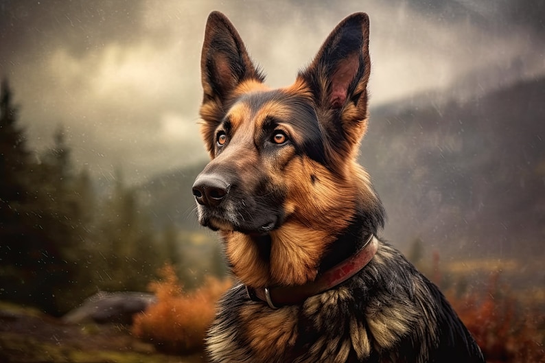 German Shepherd, Majestic Wall Art Digital Download Premium Original