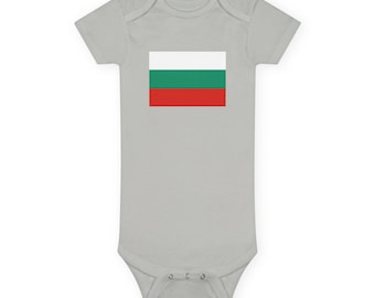 Babyrompertje met Bulgaarse vlag, 100% katoenen babyrompertje, Bulgaars erfgoed Bulgarski