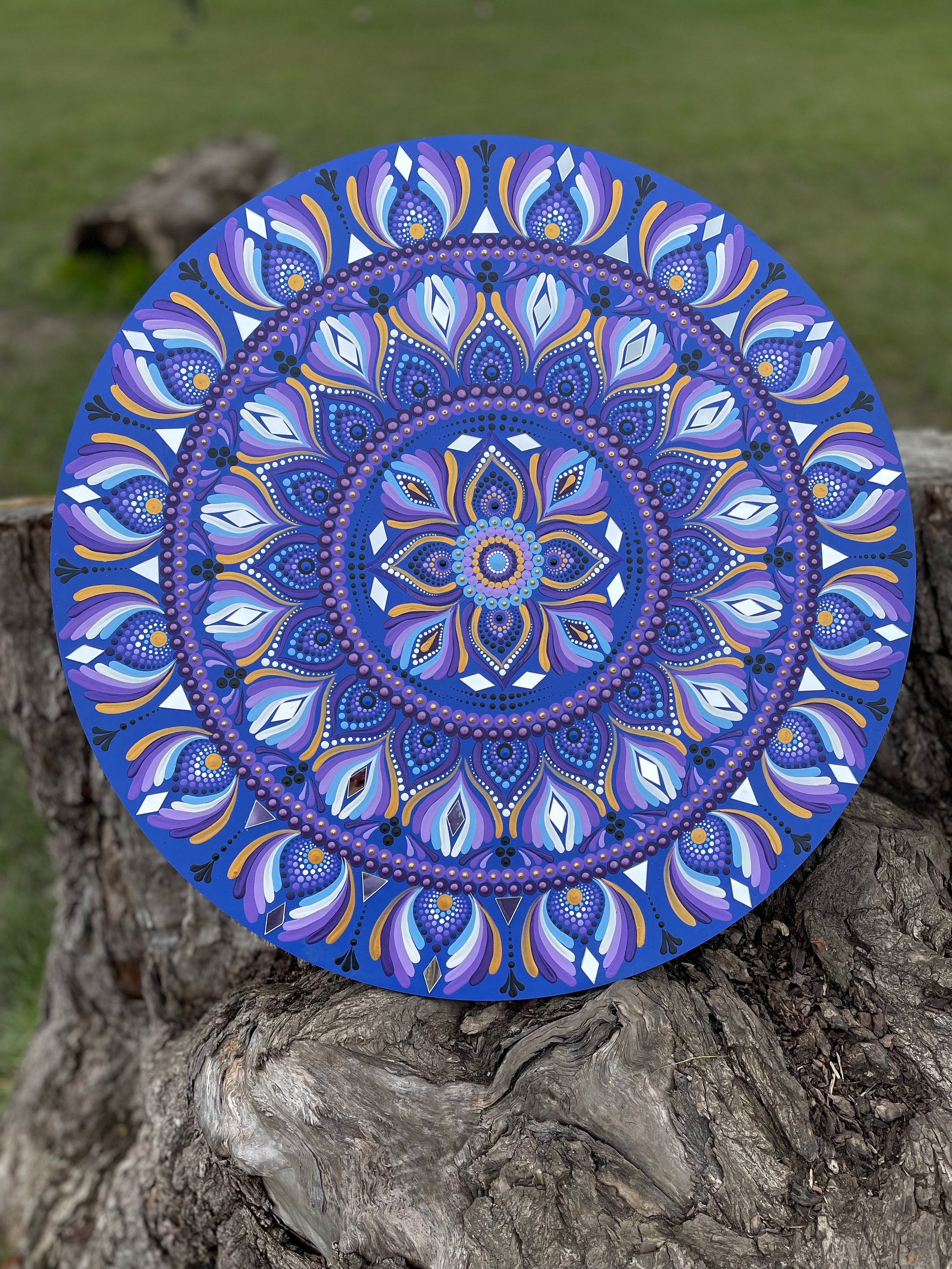 Handpainted Mandala Art/mandala Dot Art Etsy