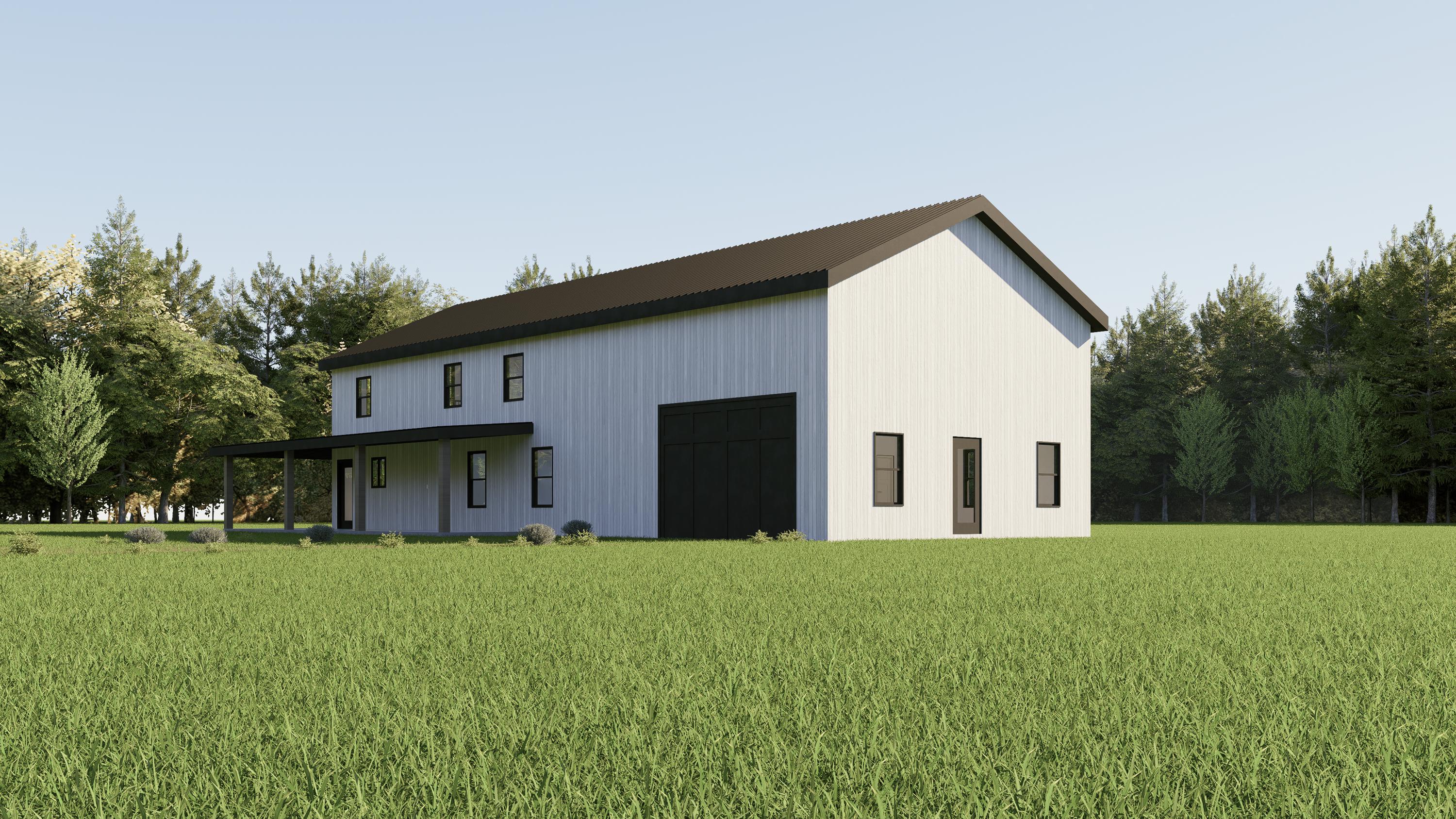 Barndominium House Plan, 4 Bedroom 3 Bathroom, 2100 Sq Ft Farmhouse ...