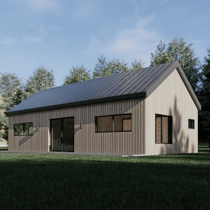 Tiny House, 2 bedrooms 2 bath, ADU house Floor Plan, house blueprint, 40'X20' floor plan, 800 sq ft. small barn house plan, - WE CUSTOMIZE