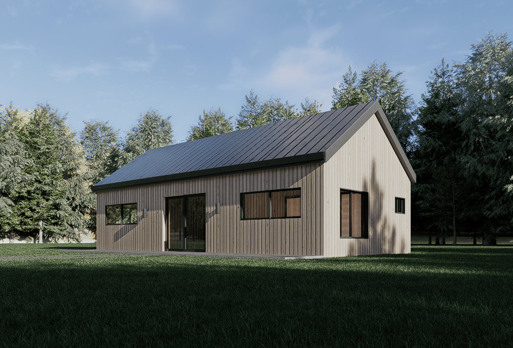 Tiny House Plan, 2 Bedroom 2 Bathroom, 800 sq ft Small Cabin Home Design, 40x20 ADU Floor Plan, Compact Layout, Custom Tiny Home Blueprint