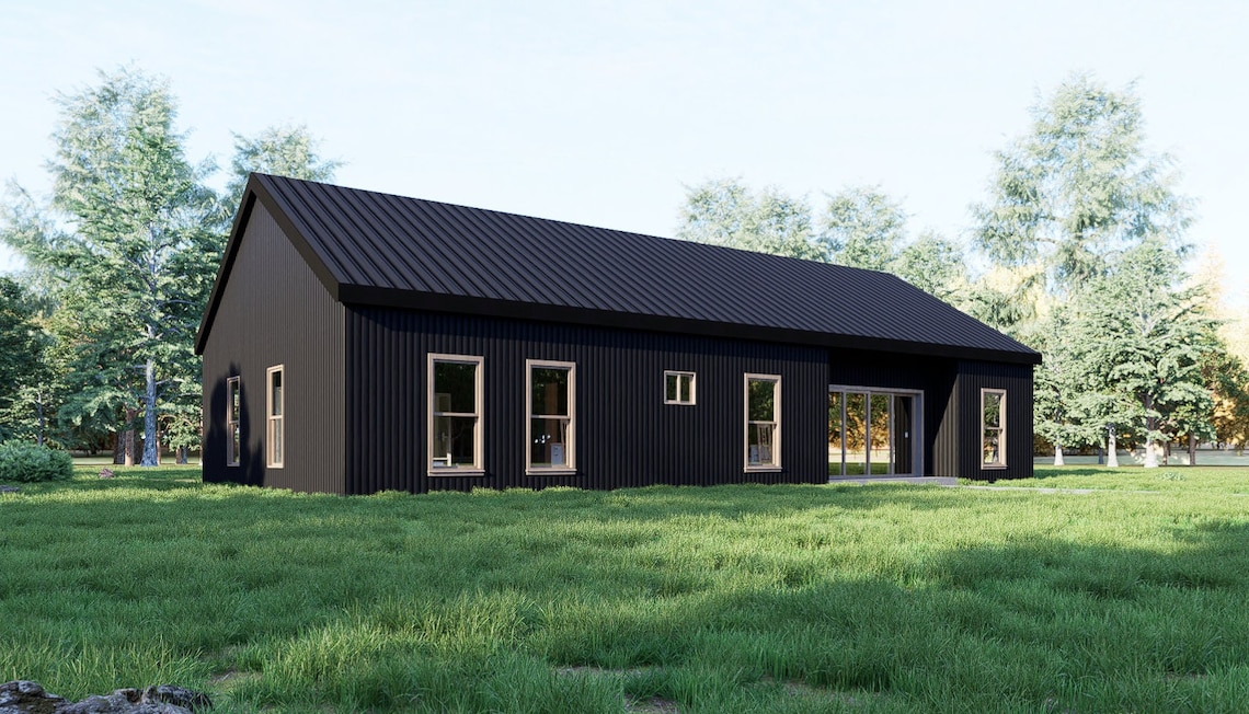 Barndominium House Plan, 3 Bedroom 1800 Sq Ft, 30x60 Farmhouse Ranch ...