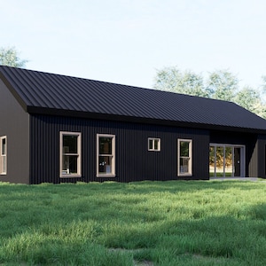 Barndominium House Plan | 3 Bed 2 Bath Farmhouse Ranch | 1800 Sq Ft | 30x60 Floor Plan | Small Cabin Style Layout | We Customize