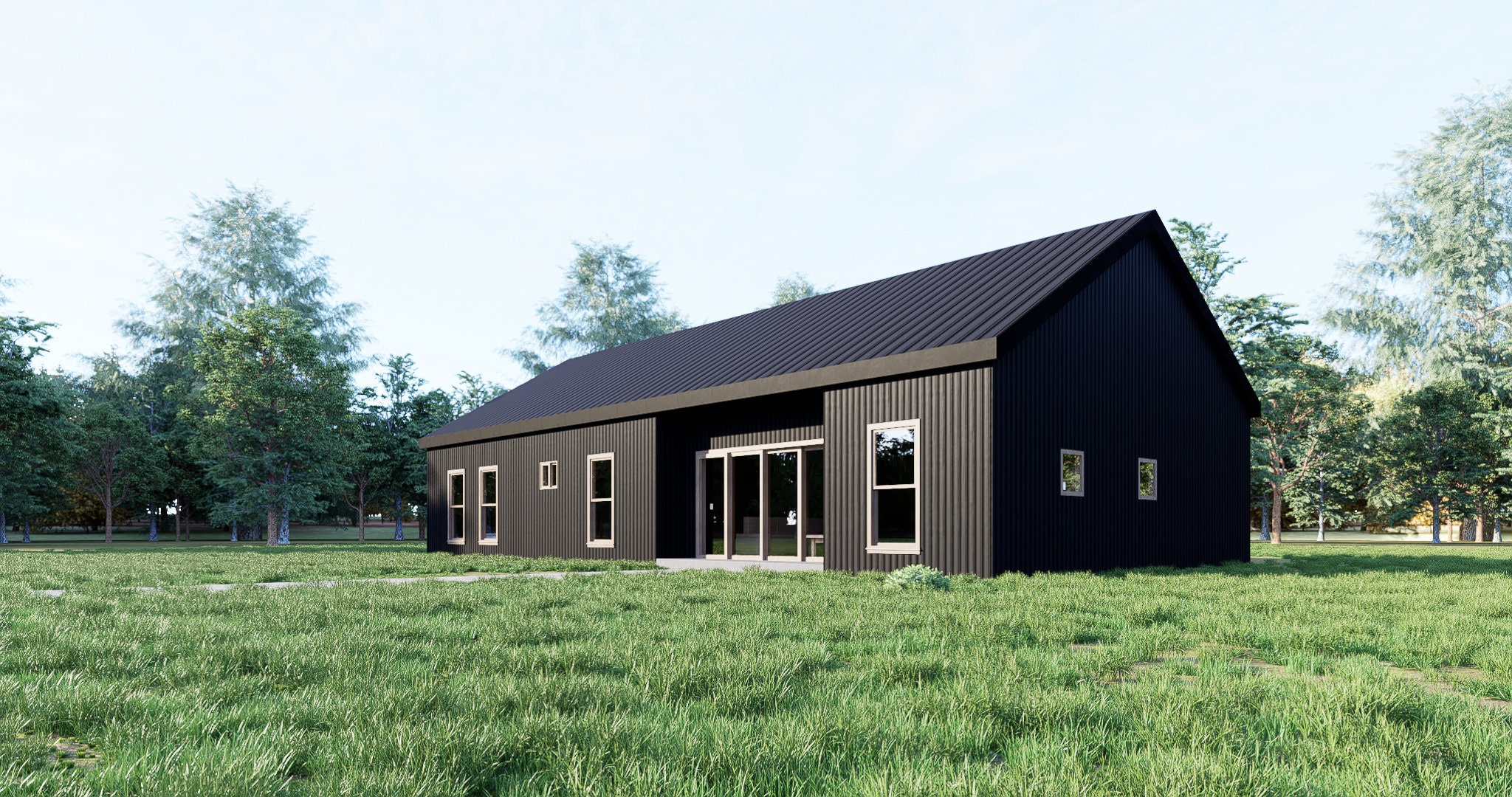 Barndominium House Plan, 3 Bedroom 1800 Sq Ft, 30x60 Farmhouse Ranch ...