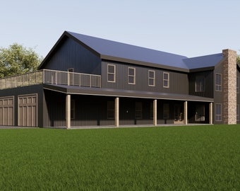 Modern Barndominium Floor Plan 33x80 | 5 Bed 4 Bath | 2600 Sq Ft | WE CUSTOMIZE