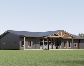 Barndominium Floor Plan 40x100 | 4 Bed 4 Bath | 4000 Sq Ft Ranch Home | WE CUSTOMIZE