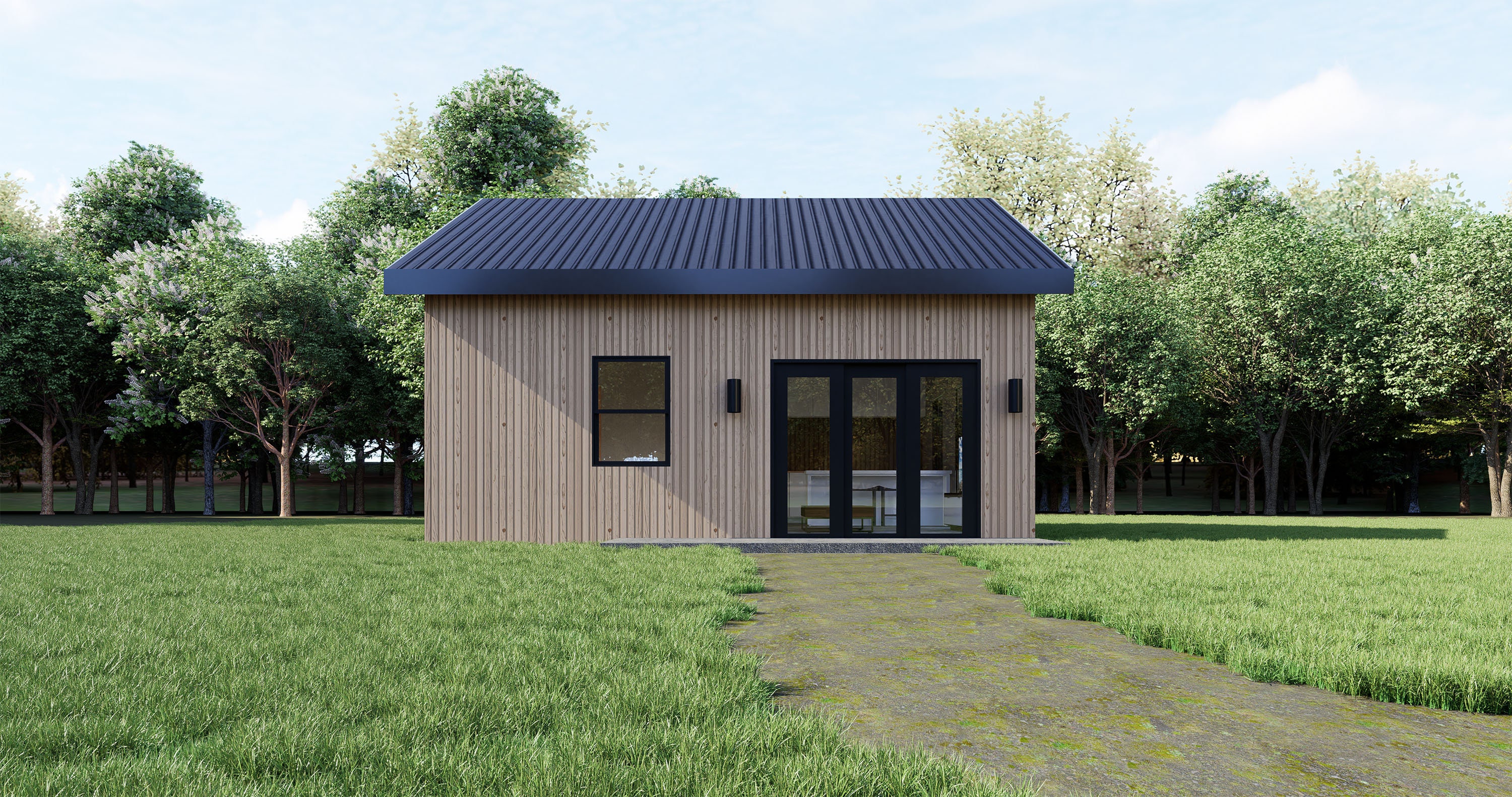 Tiny House Plan | 1 Bed 1 Bath | 576 Sq Ft Small Cabin | 24x24 ADU ...