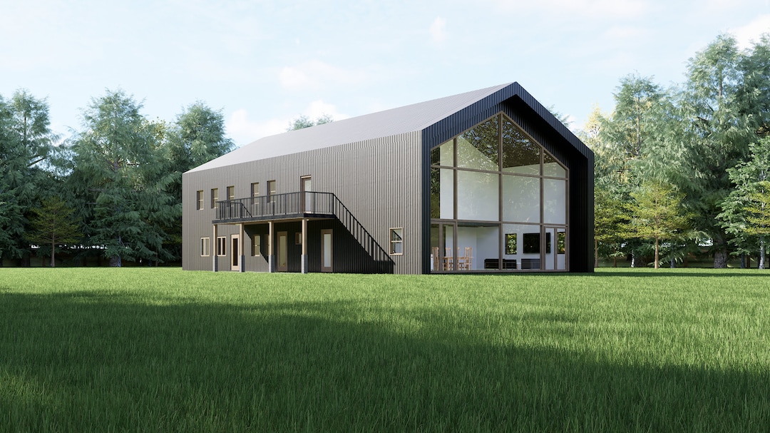 Barndominium, 4 Beds 4 Bath, House Plan With Garage, Floor Plan, 40'x70 ...