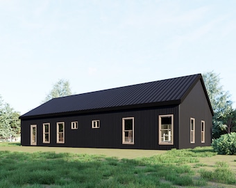 Barndominium Floor Plan 30x60 | 1800 Sq Ft 3 Bed 2 Bath Cabin House Design