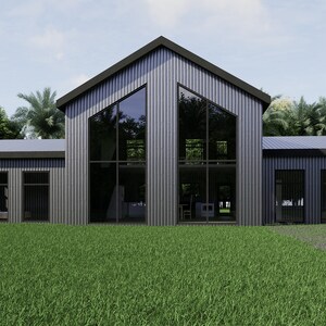 Barndominium Husplan | 3 sovrum 2 badrum | Loftplan | 60'x30' Planritning | 175 kvadratmeter | Modern ritning | VI SKRÄDDARSY