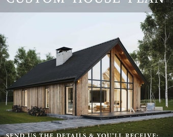 Benutzerdefinierte Haus-Pläne: Barndom, Tiny House, modernes Bauernhaus (PDF & DWG)