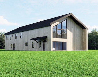 Barndominium House Plan 5 Bedroom 4 Bath 3200 Sqft, Farmhouse Ranch Plan with Garage, 40x80 PDF Download