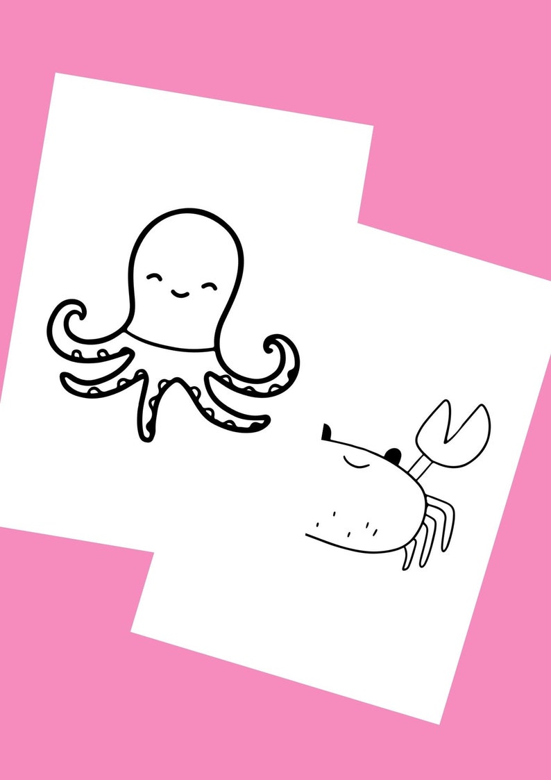 60 Printable Coloring Pages for Kids, Preschoolers, Coloring Book, Easy