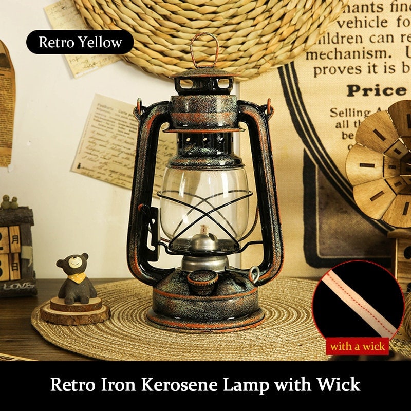 Oil Lamp Vintage Lantern With Clear Glass Kerosene Lamp Chamber Oil
