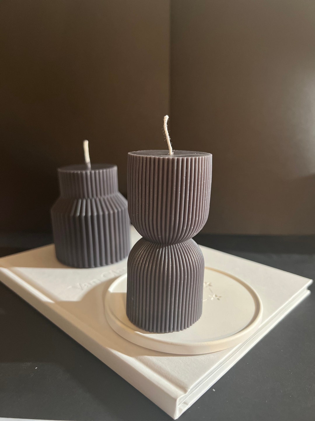 Ribbed Candles, Pillar Candles, Ideas for Home Decor, Housewarming