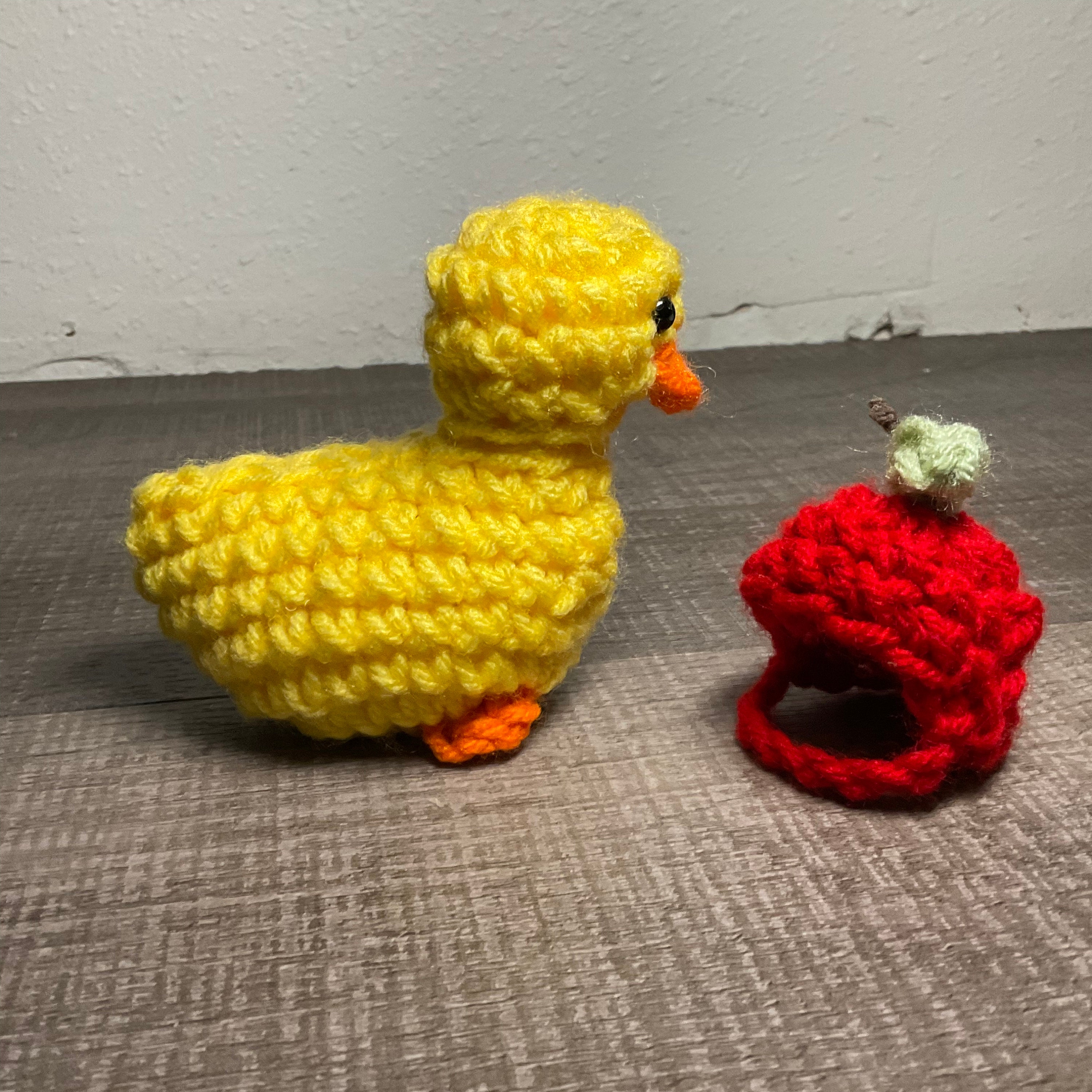 Crocheted Duck Fridge Magnet White Duck Magnet, Rubber Duck Magnet