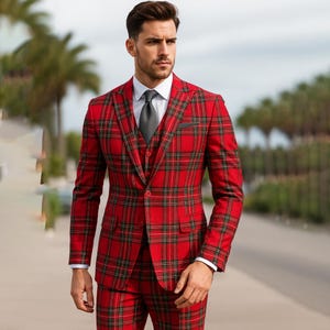 Tessuto tartan rosso: misto cotone e viscosa tinto in filo