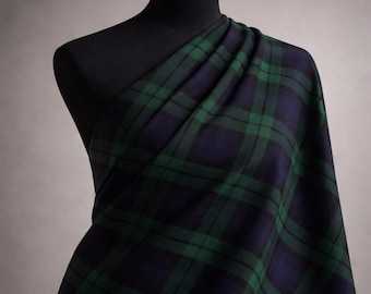 Tessuto a quadri tartan 100% cotone Bidreams, rosso e verde, 58" di larghezza, venduto al metro