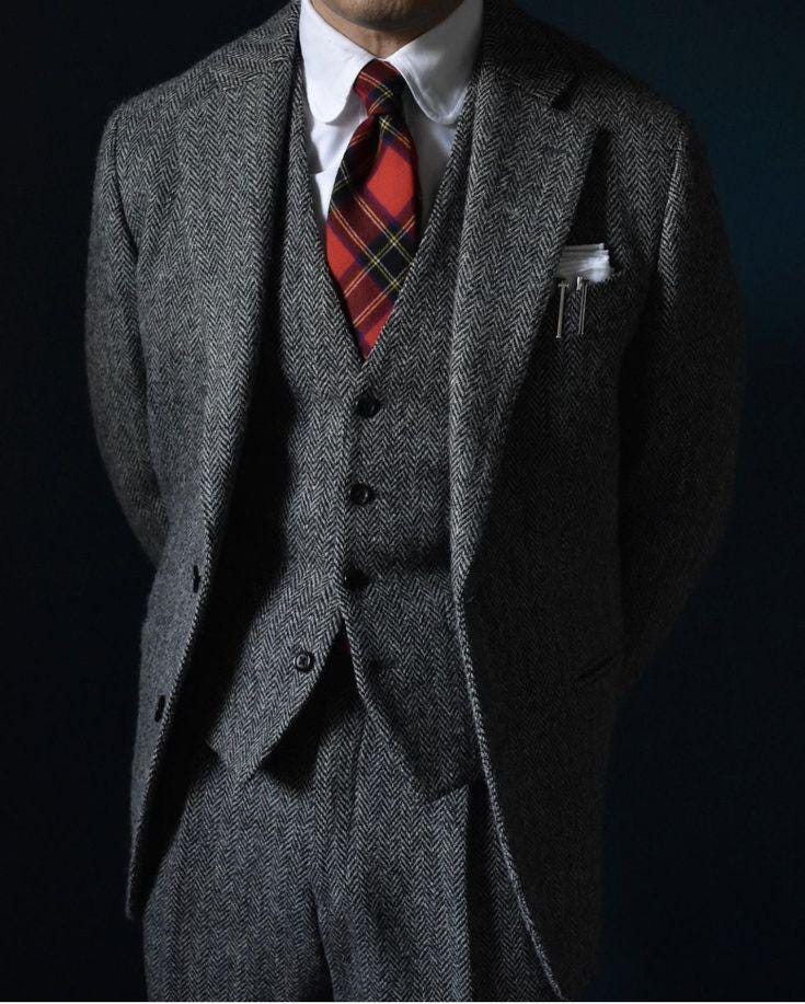 Briskorry Herren Anzugweste Gestreift - Elegante Herringbone Weste Im Slim Fit