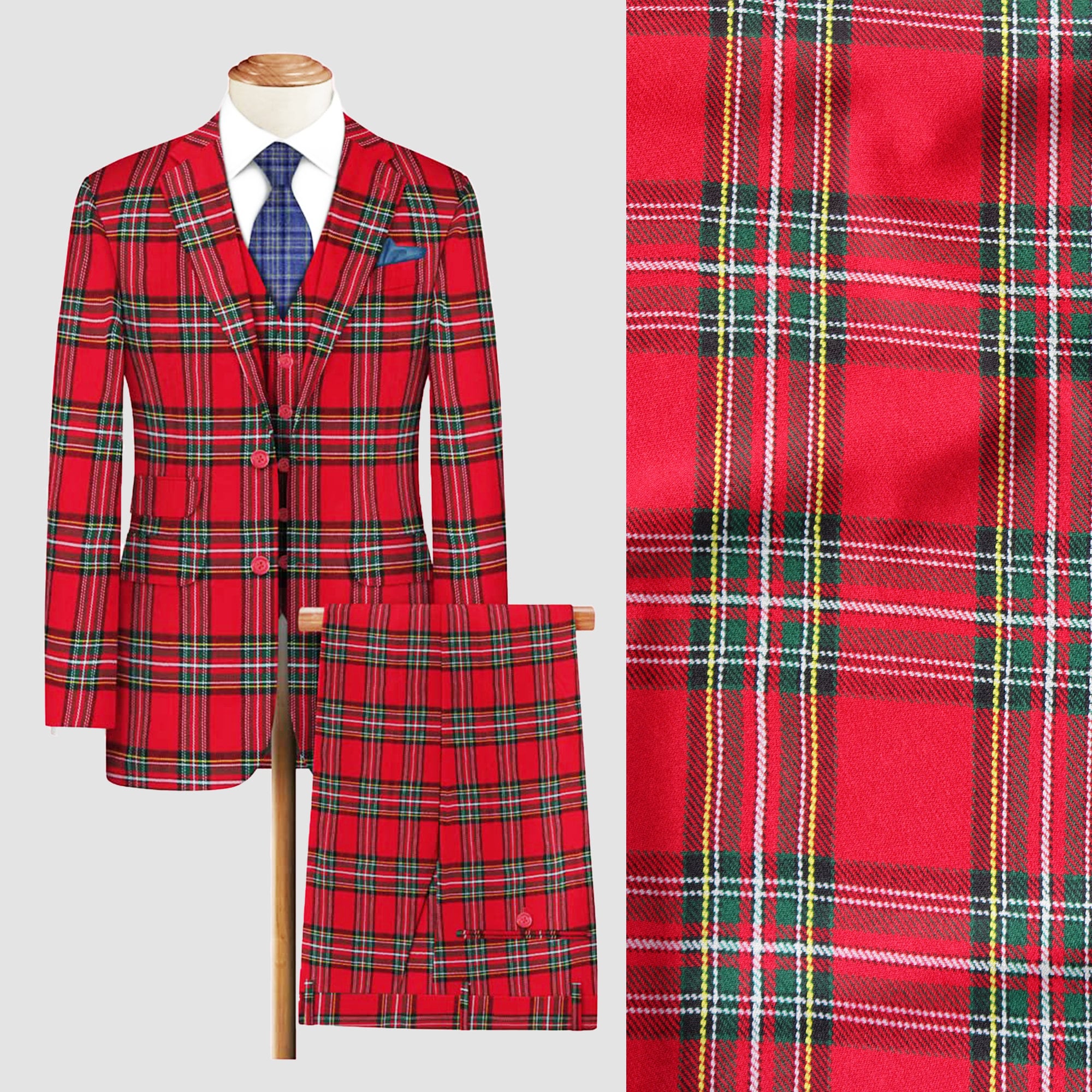 Buy Red Plaid Fabric Online In India -  India