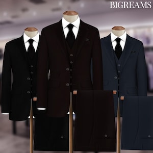 Men&#39;s suit,Party wear men&#39;s suit, and groom wear, Luxury Stylish Man Suit, Ethnic Wedding Wear There Piece Suit, Black, Blue , Brown