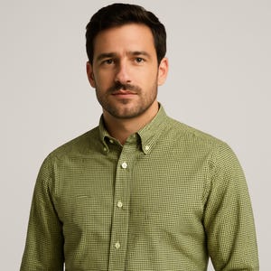 Personalized / Bespoke 100% Cotton Gingham Full Sleeve Shirt For Men&#39;s - Patch Pocket, Casual Shirt