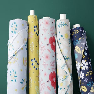 Seamless Flower Pattern Digital Print Poly Canvas Fabric , Sold By the Meter , 58&quot; Wide