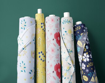 Seamless Flower Pattern Digital Print Poly Canvas Fabric , Sold By the Meter , 58" Wide