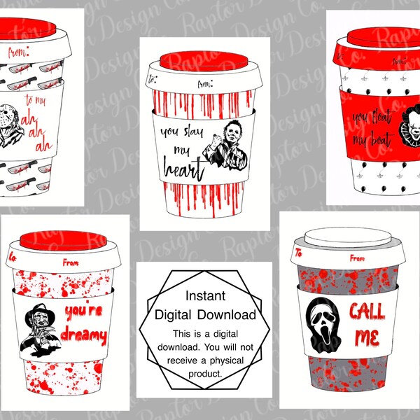 Horror Valentine Cards Etsy