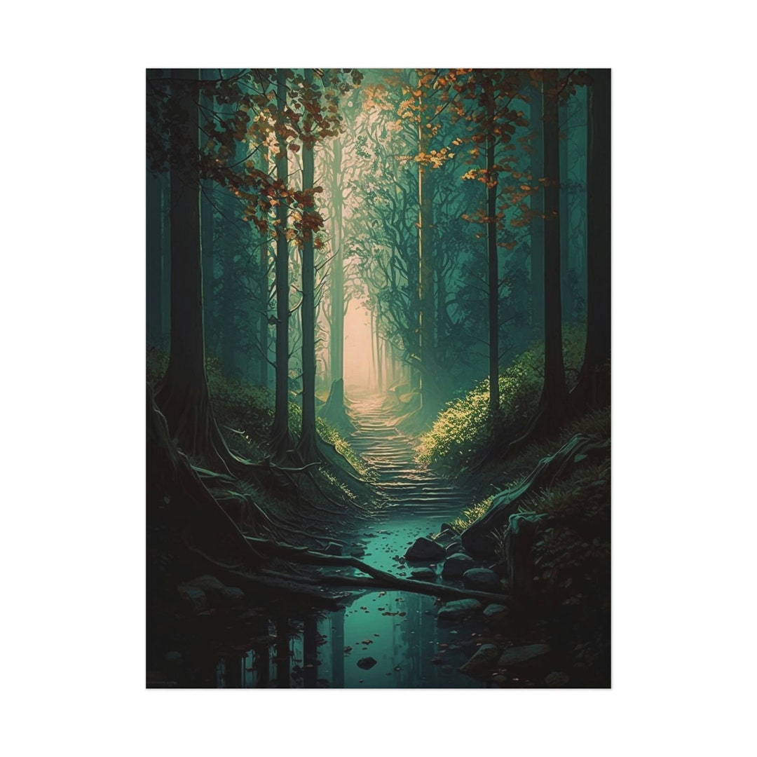 Forest Poster Forest Wall Art Forest Poster Forest Art - Etsy