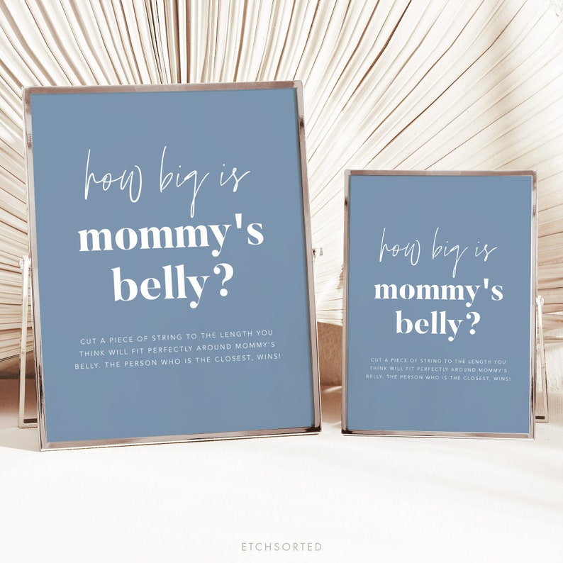 Guess How Big Mommy's Belly is Template, Minimalist Belly Guessing Game ...
