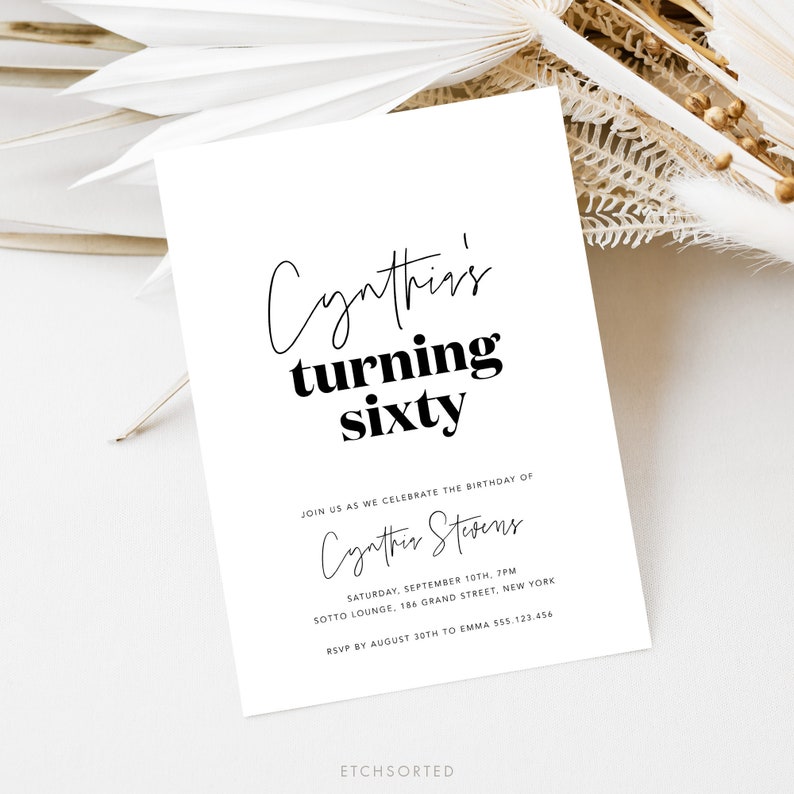 60th Birthday Invite Template Sixties Birthday Invite 60th Etsy 60th Birthday Invite Template Sixties Birthday Invite 60th Etsy