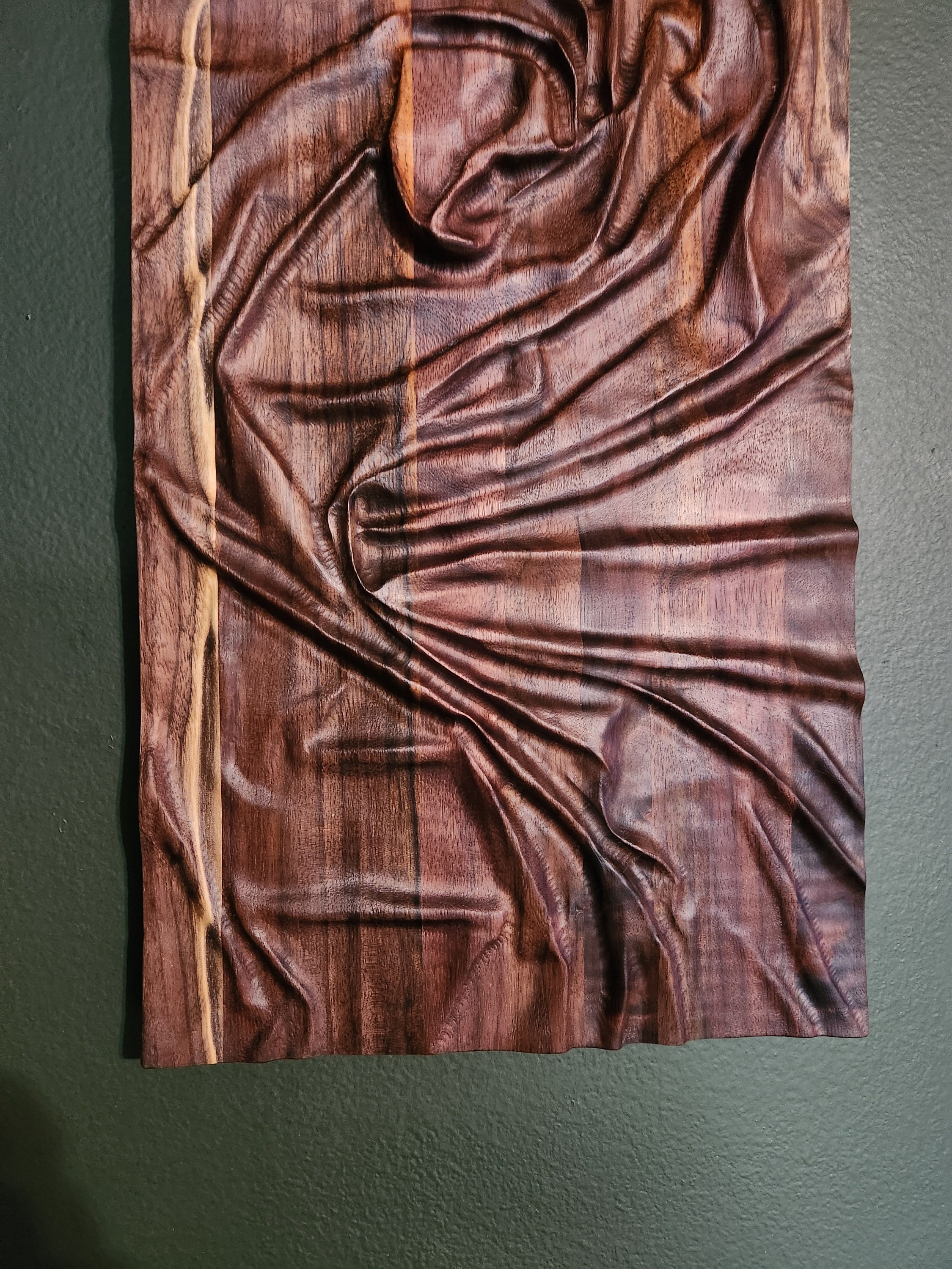 Black Walnut Wall Art, 3D Bas Relief, Modern Wall Art, Carved Wood ...