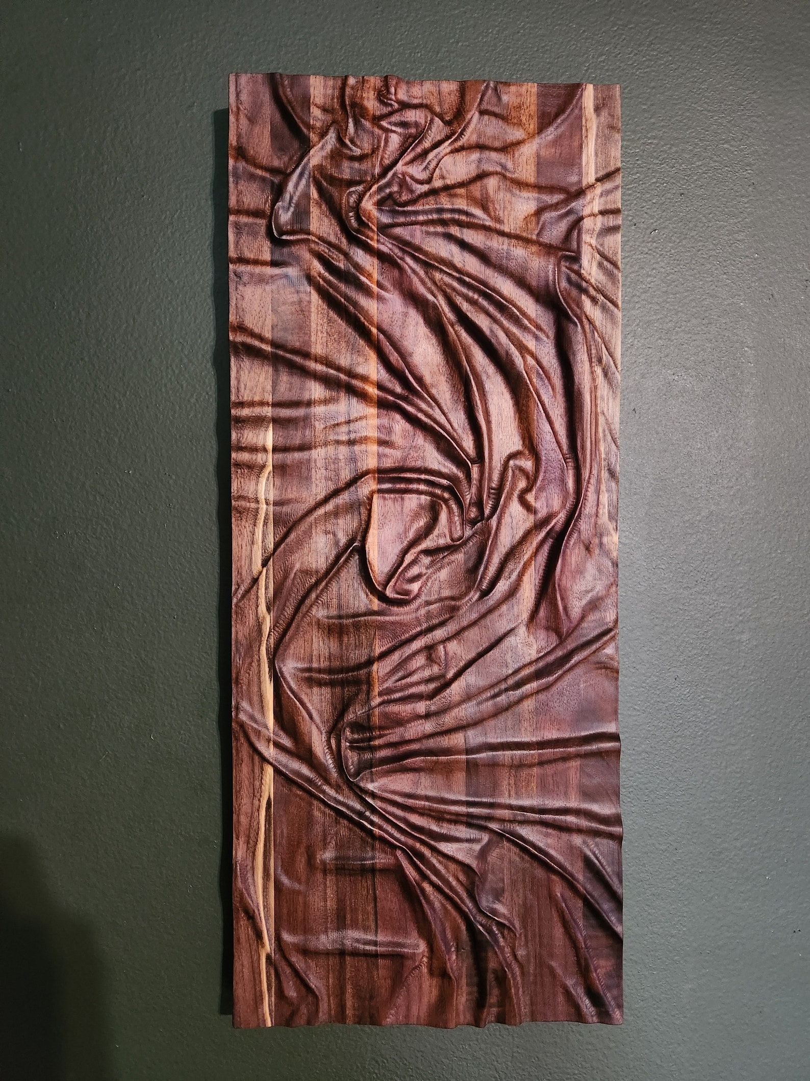 Black Walnut Wall Art, 3D Bas Relief, Modern Wall Art, Carved Wood ...