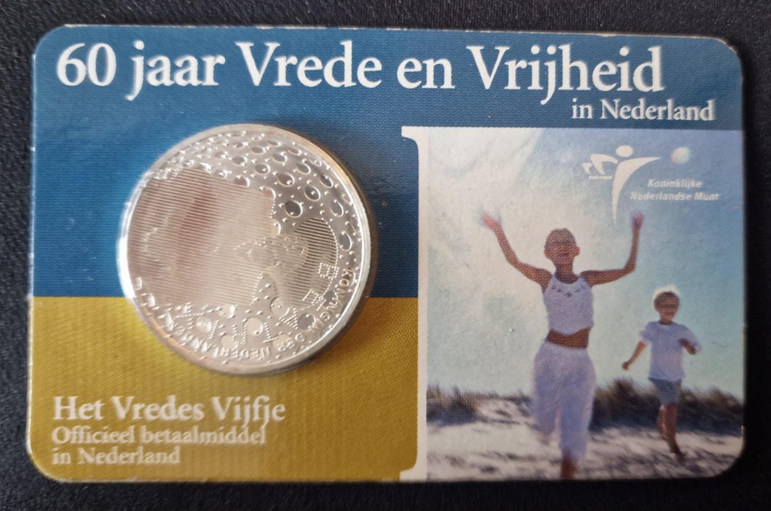 Solid Silver 5 Euro Coin Card – 60 Years of Peace and Freedom in the  Netherlands - Etsy